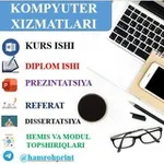 Аватар канала Kurs ishi Diplom ishi Prezintatsiya Maqola Esse Krasword Referat